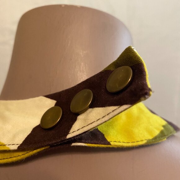 Vintage Yellow and Brown Halter Dress - Picture 2 of 10